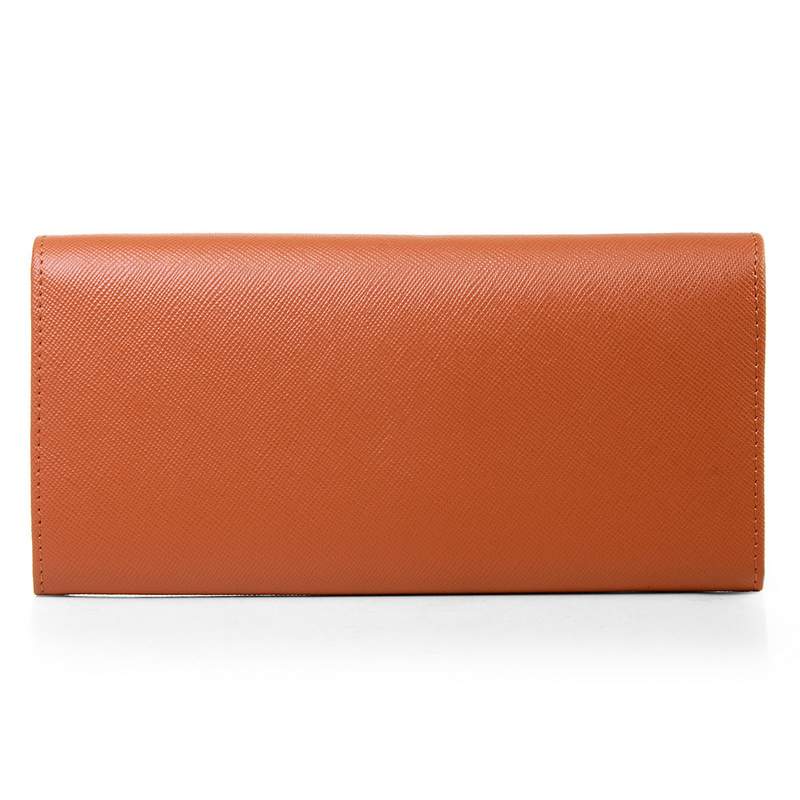 Knockoff Prada Real Leather Wallet 1137 orange - Click Image to Close